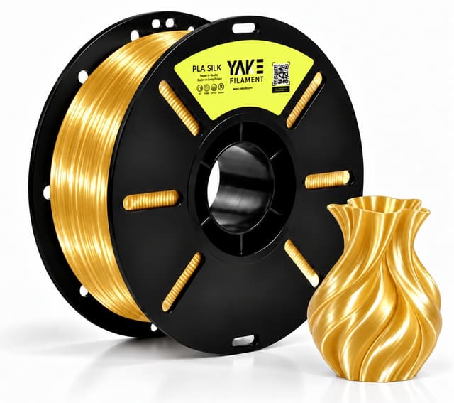 فیلامنت پرینتر سه بعدی Yake طلایی Silk PLA+ فیلامنت پرینتر سه بعدی Yake طلایی Silk PLA+