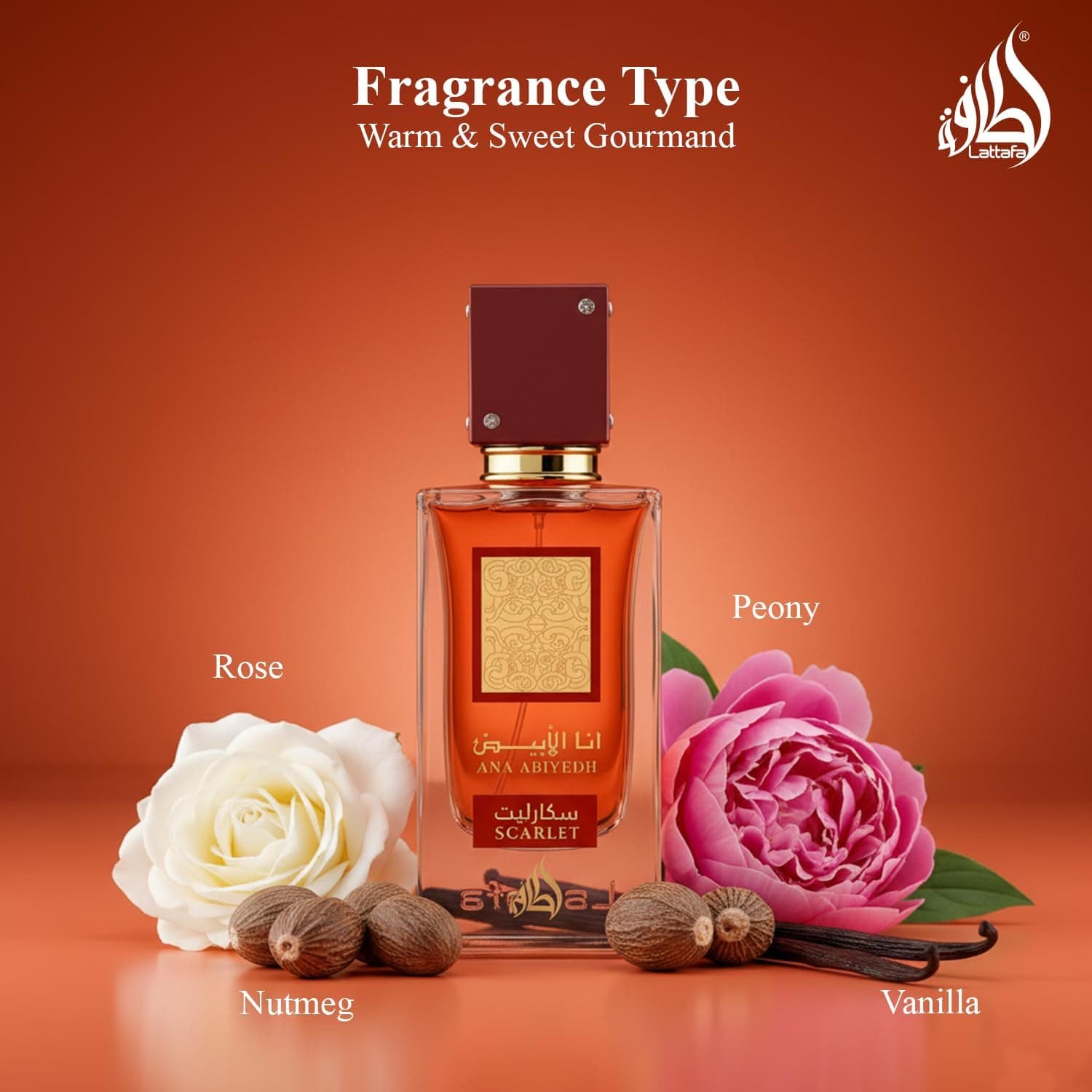 عطر ادکلن Lattafa مدل Ana Abiyedh Scarlet یونیسکس EDP 60ml عطر ادکلن Lattafa مدل Ana Abiyedh Scarlet یونیسکس EDP 60ml