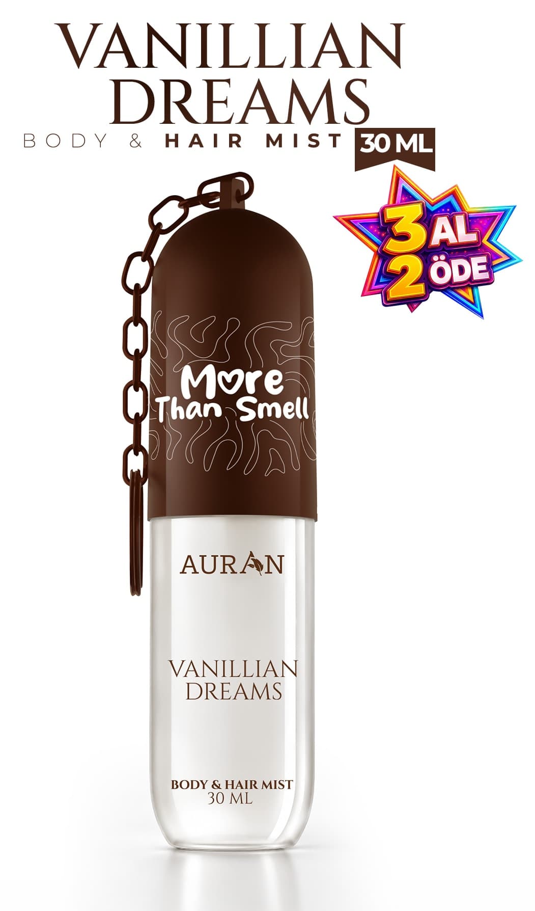 اسپری عطر بدن و مو AURAN Vanillian Dreams آویزدار 30ml اسپری عطر بدن و مو AURAN Vanillian Dreams آویزدار 30ml
