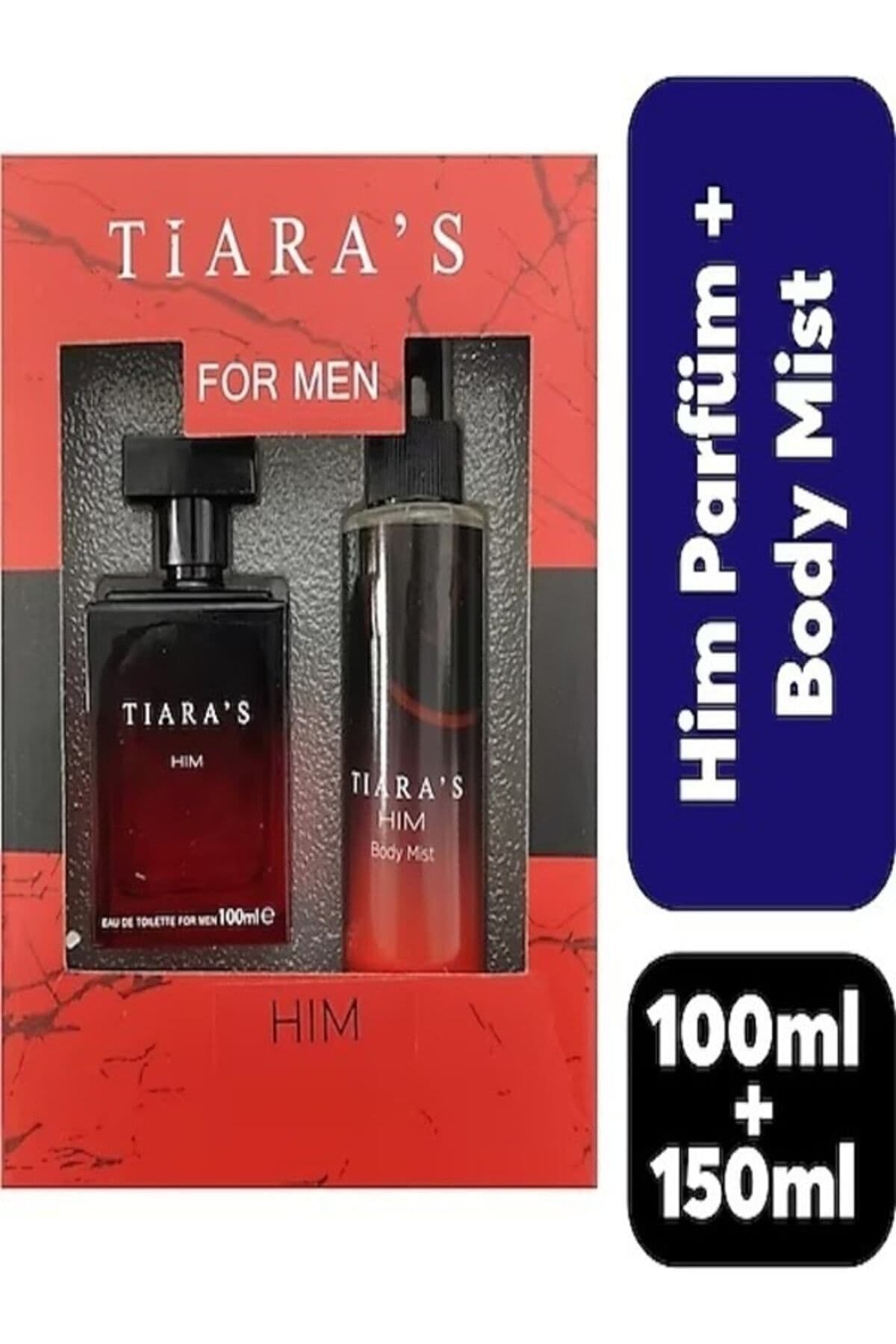 ست عطر و دئودورانت مردانه Tiaras مدل Him شامل 100ml و 150ml ست عطر و دئودورانت مردانه Tiaras مدل Him شامل 100ml و 150ml