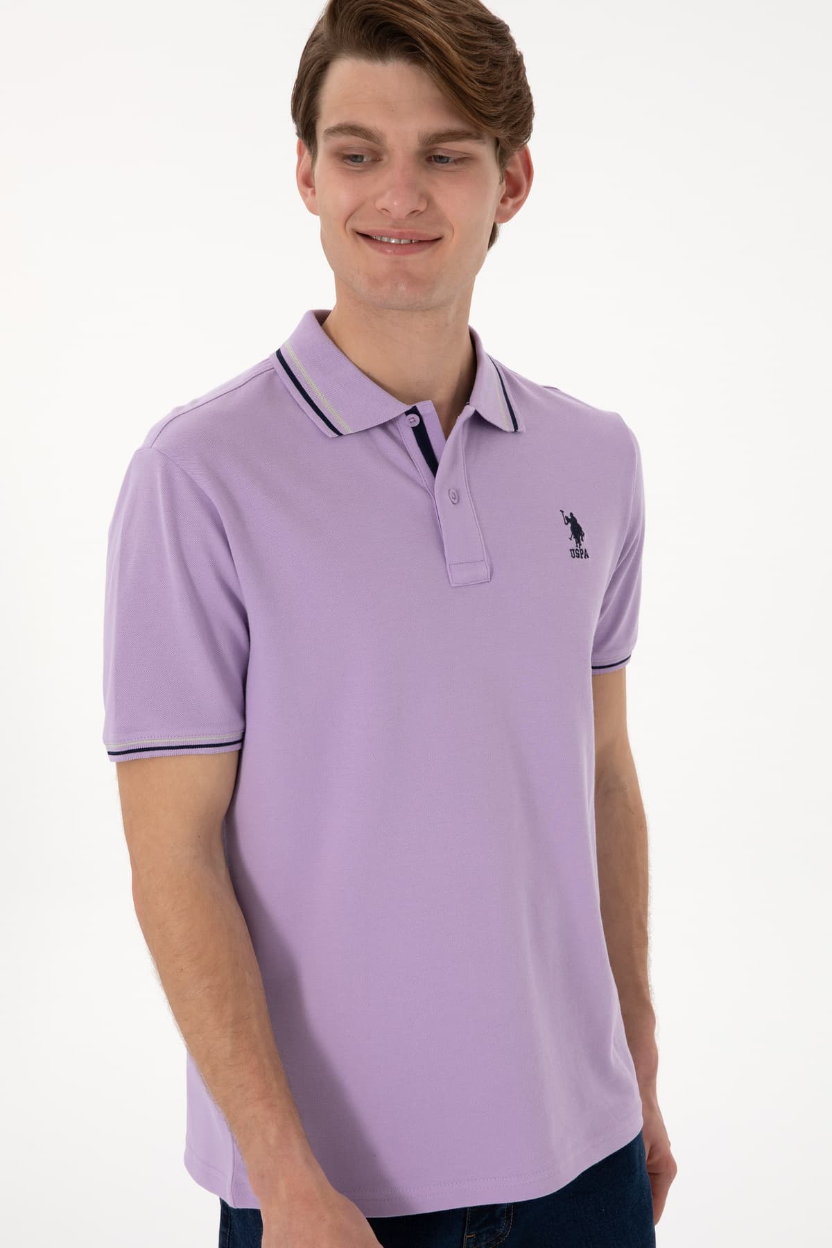 تیشرت مردانه U.S. Polo Assn. فیت معمولی یقه پولو بنفش مدل 50306011-VR034 تیشرت مردانه U.S. Polo Assn. فیت معمولی یقه پولو بنفش مدل 50306011-VR034