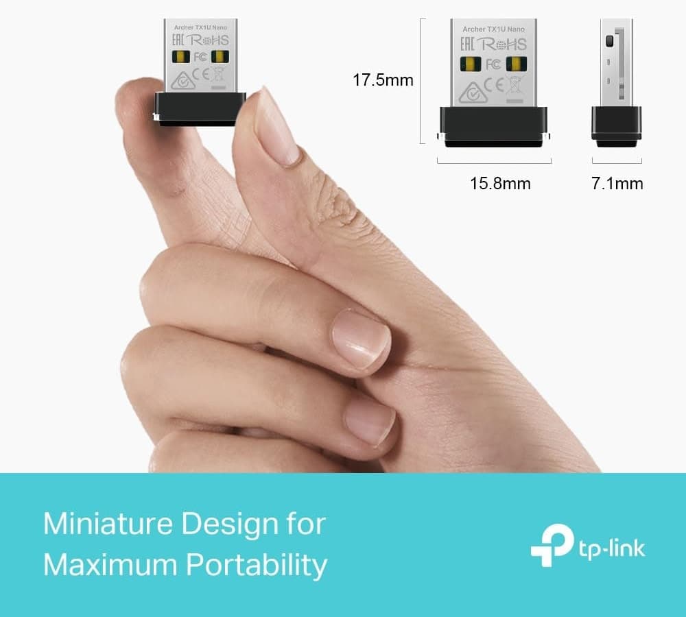 آداپتور USB Wi-Fi 6 TP-Link Archer TX1U Nano AX300 Mbps آداپتور USB Wi-Fi 6 TP-Link Archer TX1U Nano AX300 Mbps