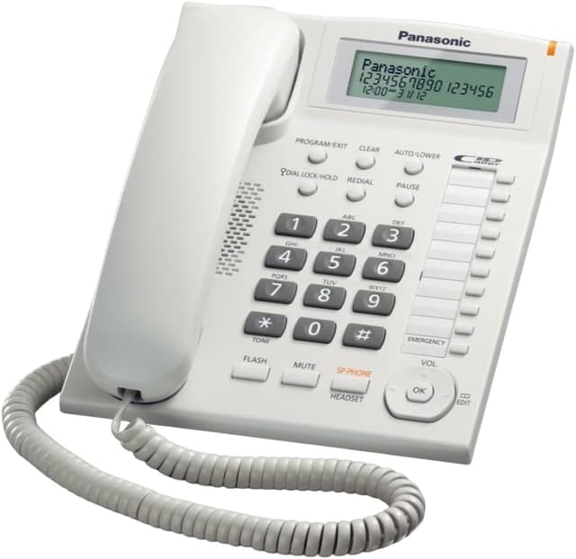 تلفن رومیزی سیمی Panasonic سفید مدل KX-TS880MX تلفن رومیزی سیمی Panasonic سفید مدل KX-TS880MX