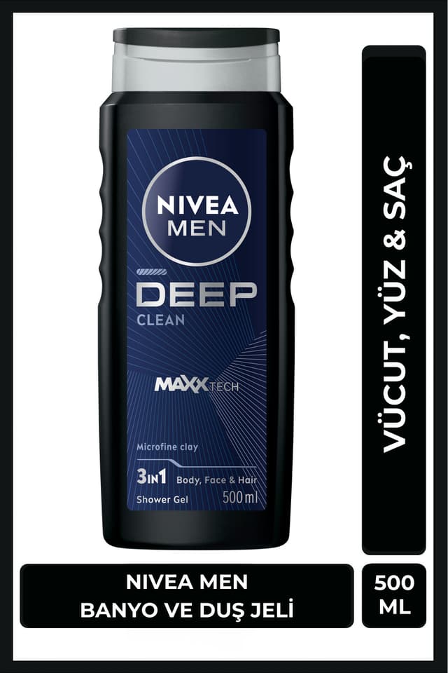 ژل حمام و دوش مردانه NIVEA MEN Deep Clean 500ml ژل حمام و دوش مردانه NIVEA MEN Deep Clean 500ml