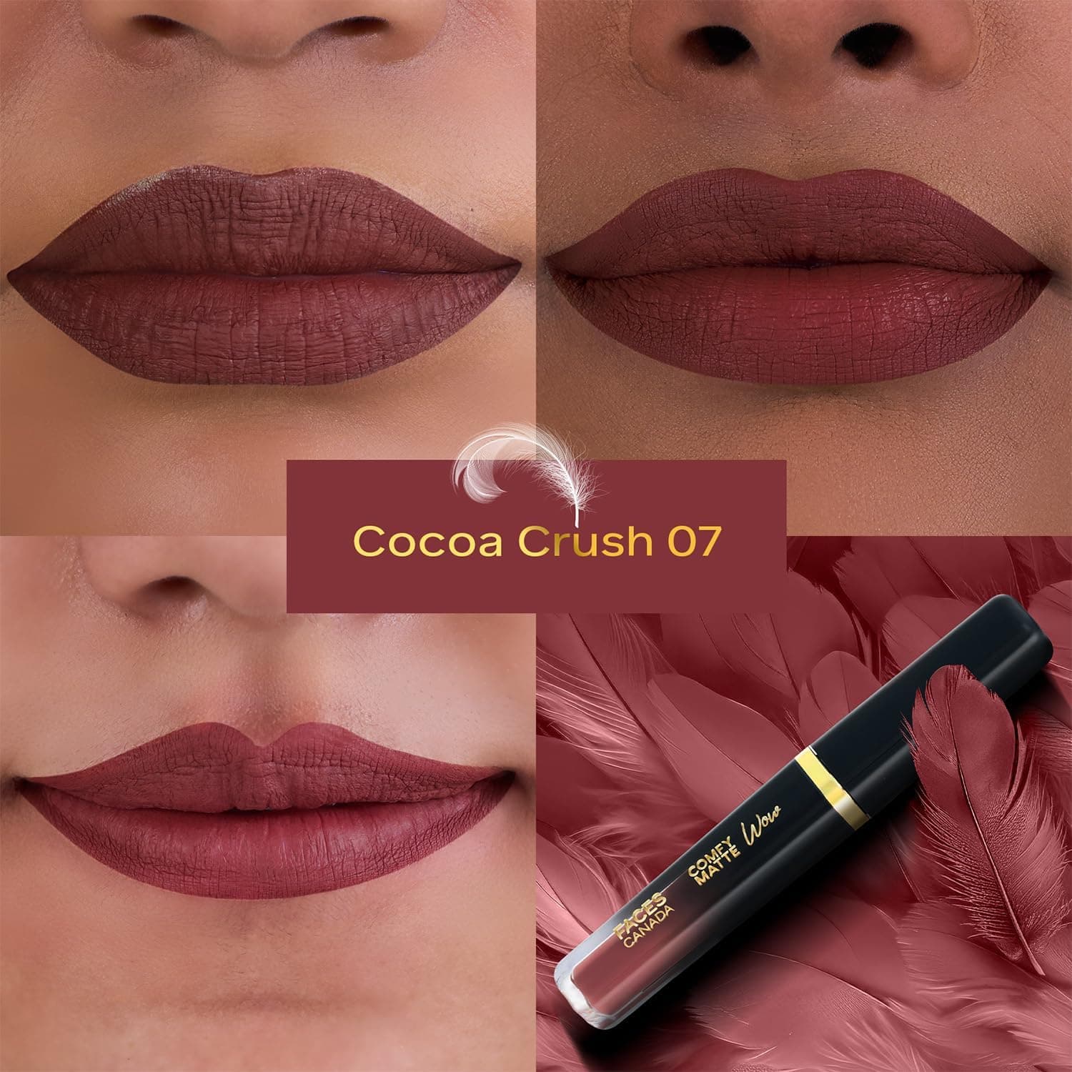 رژ لب مایع مات FACESCANADA Comfy Matte Wow مدل Cocoa Crush 07، 3.8ml رژ لب مایع مات FACESCANADA Comfy Matte Wow مدل Cocoa Crush 07، 3.8ml