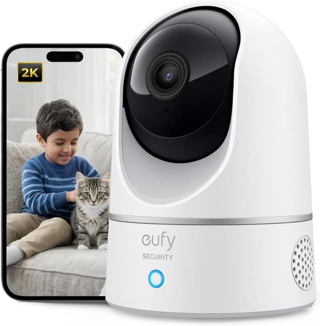 دوربین امنیتی داخلی eufy Security 2K با چرخش و شیب، تشخیص انسان و حیوان دوربین امنیتی داخلی eufy Security 2K با چرخش و شیب، تشخیص انسان و حیوان