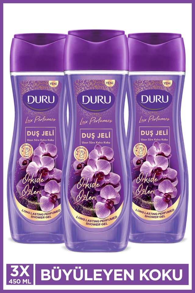 ژل دوش زنانه Duru ارکیده وگان Lux Perfumes 3×450ml ژل دوش زنانه Duru ارکیده وگان Lux Perfumes 3×450ml