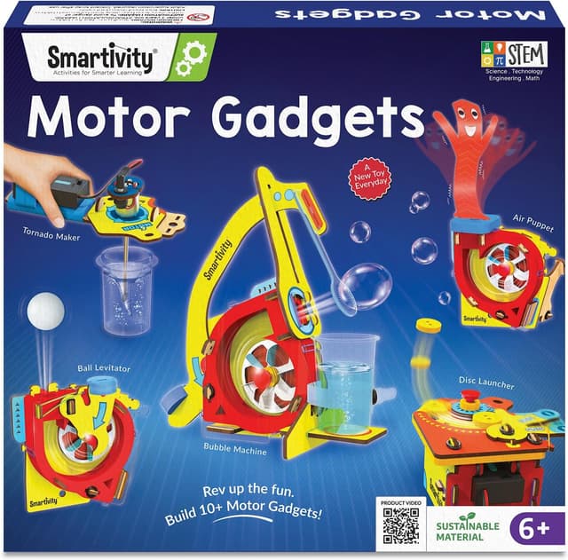 کیت ساخت ابزارهای موتوردار ۱۰کاره Smartivity برای کودکان ۶ تا ۱۲ سال کیت ساخت ابزارهای موتوردار ۱۰کاره Smartivity برای کودکان ۶ تا ۱۲ سال