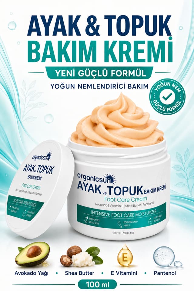 کرم ترک پا و پاشنه Organicsun برای بوی پا و مراقبت از ناخن با روغن آووکادو و شیباتر 100ml کرم ترک پا و پاشنه Organicsun برای بوی پا و مراقبت از ناخن با روغن آووکادو و شیباتر 100ml