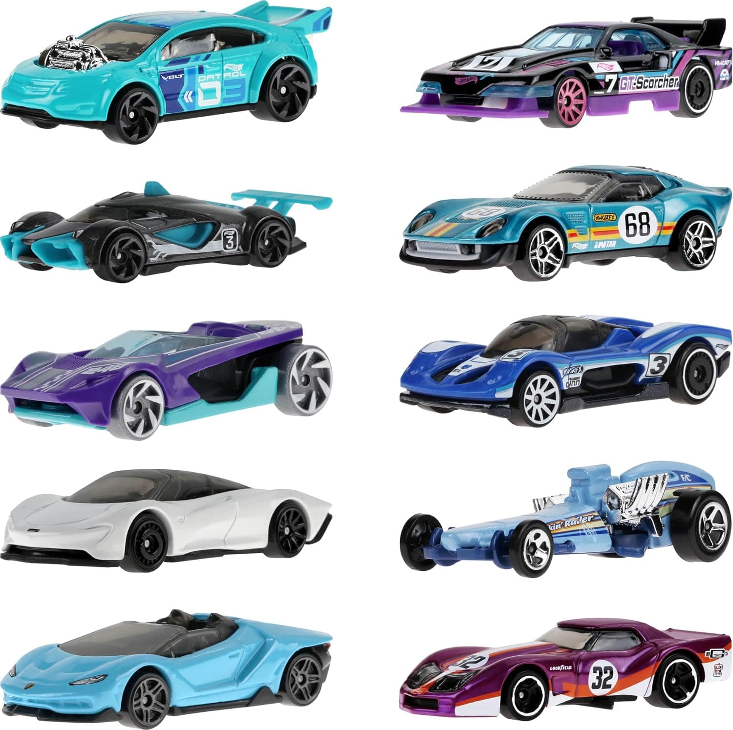مجموعه ۱۰تایی خودروهای مسابقهای Hot Wheels مجموعه ۱۰تایی خودروهای مسابقهای Hot Wheels