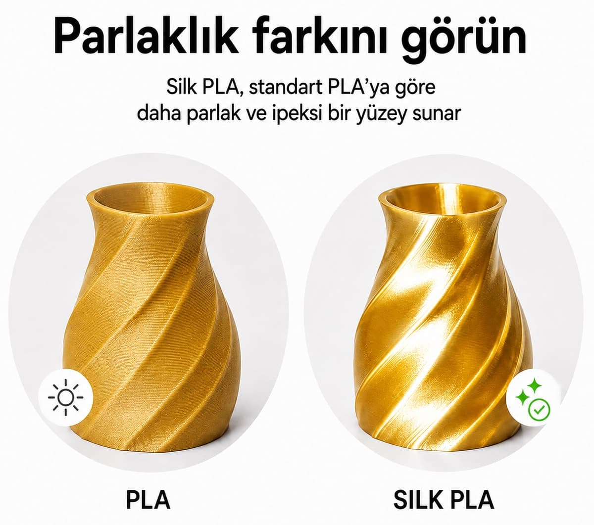 فیلامنت پرینتر سه بعدی Yake طلایی Silk PLA+ فیلامنت پرینتر سه بعدی Yake طلایی Silk PLA+