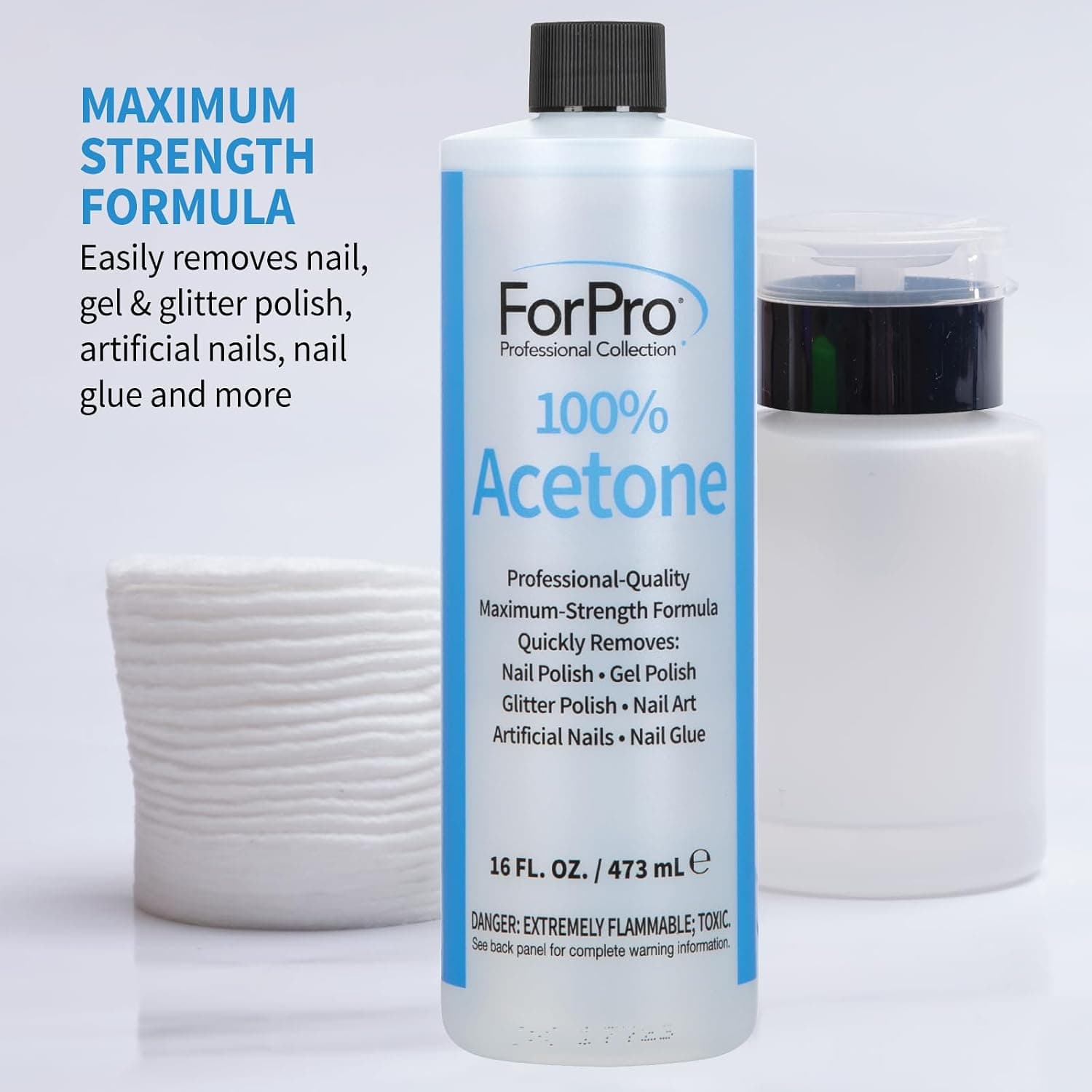 پاککننده لاک ناخن ForPro Professional Collection با استون خالص 100%، 16 fl. oz. پاککننده لاک ناخن ForPro Professional Collection با استون خالص 100%، 16 fl. oz.