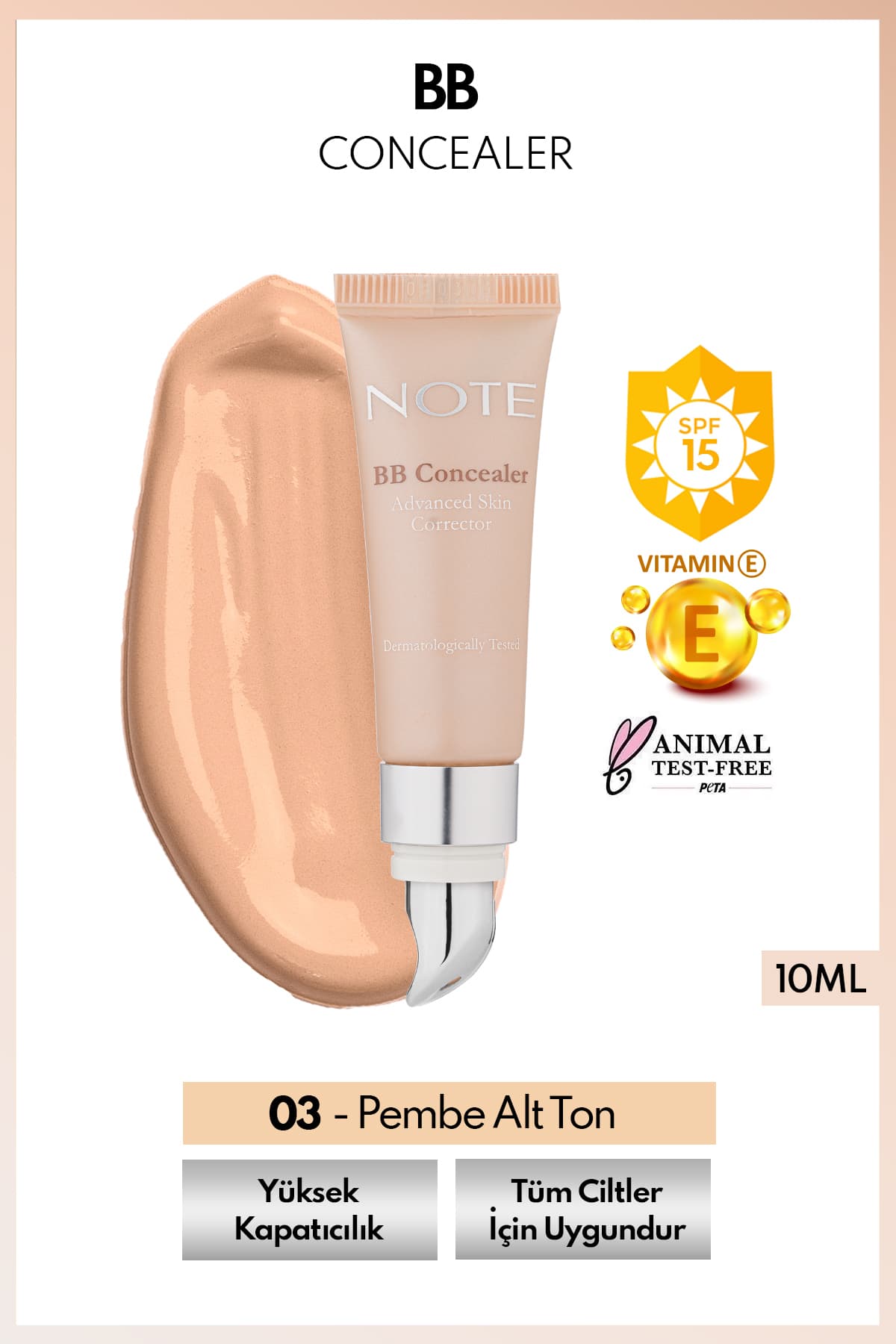کانسیلر BB Note Cosmetics SPF 15 پوشش قوی زیر چشم 03 میانه تیره کانسیلر BB Note Cosmetics SPF 15 پوشش قوی زیر چشم 03 میانه تیره