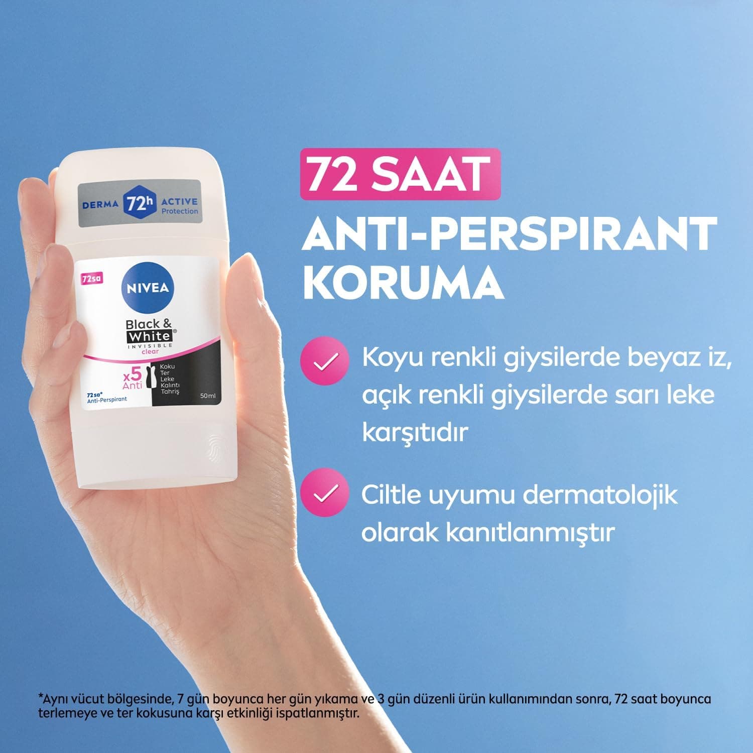 دئودورانت استیک زنانه NIVEA Black&White Invisible Clear با محافظت ضدتعریق ۷۲ ساعته 50 ml دئودورانت استیک زنانه NIVEA Black&White Invisible Clear با محافظت ضدتعریق ۷۲ ساعته 50 ml