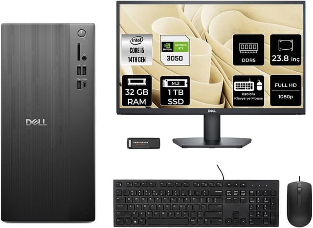 کامپیوتر رومیزی Dell i5 14400 مدل Tower ECT1250 به همراه مانیتور 23.8 اینچ کامپیوتر رومیزی Dell i5 14400 مدل Tower ECT1250 به همراه مانیتور 23.8 اینچ