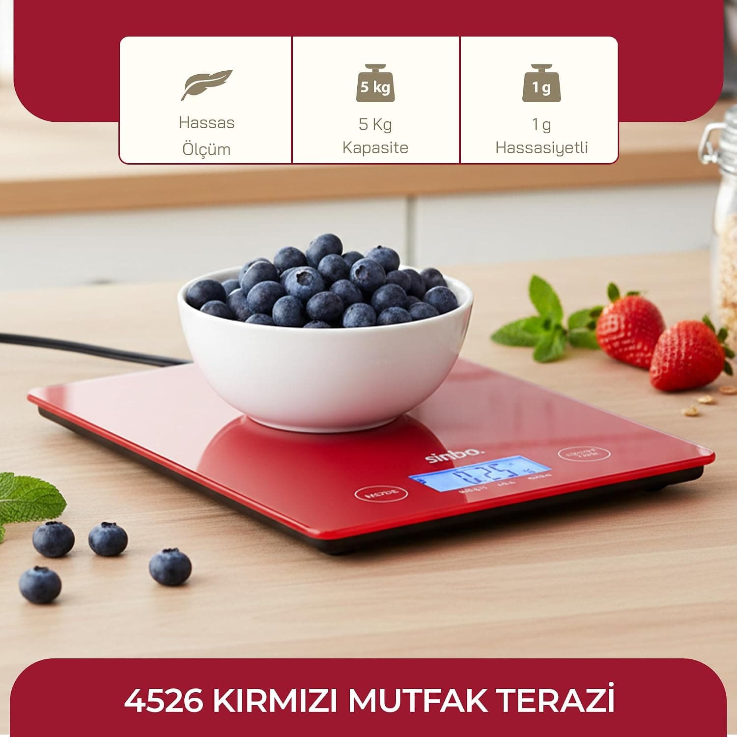 ترازو آشپزخانه دیجیتال Sinbo با دقت بالا ترازو آشپزخانه دیجیتال Sinbo با دقت بالا
