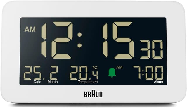ساعت زنگدار دیجیتال Braun، نمایشگر LCD منفی با تاریخ، ماه و دما، سفید مدل BC10W ساعت زنگدار دیجیتال Braun، نمایشگر LCD منفی با تاریخ، ماه و دما، سفید مدل BC10W