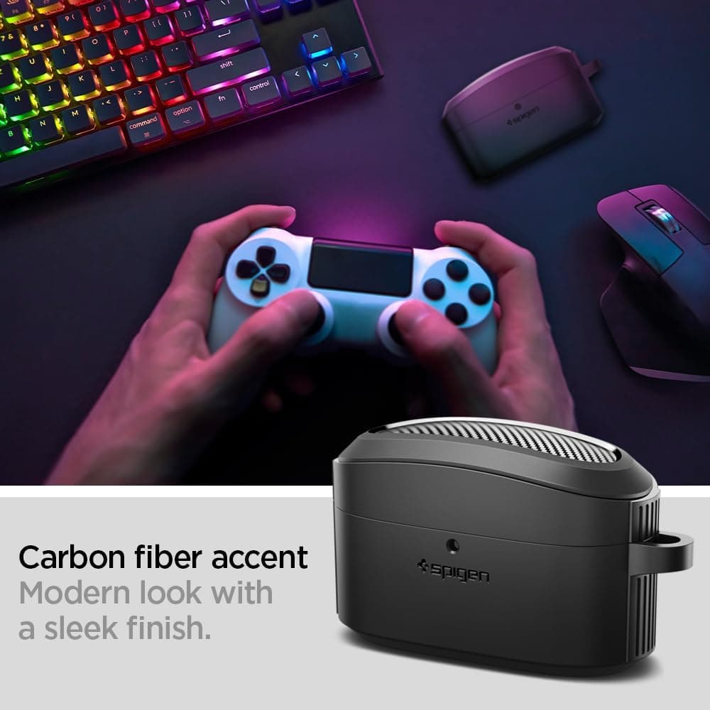 کاور هدفون Spigen سازگار با Sony مدل WF-1000XM5 Rugged Armor مشکی مات ACS07086 کاور هدفون Spigen سازگار با Sony مدل WF-1000XM5 Rugged Armor مشکی مات ACS07086