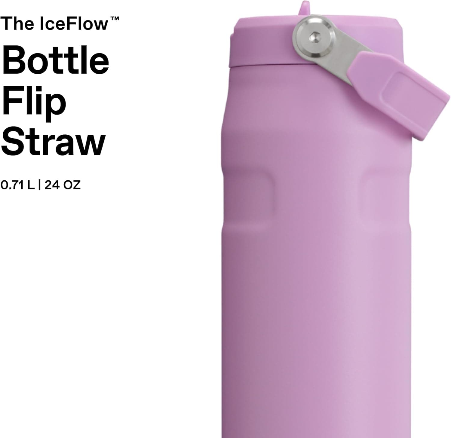 بطری آب عایق Stanley با نی Flip Straw 2.0 مدل IceFlow Aerolight، 0.7 Litre، یاسی، استیل ضدزنگ بطری آب عایق Stanley با نی Flip Straw 2.0 مدل IceFlow Aerolight، 0.7 Litre، یاسی، استیل ضدزنگ