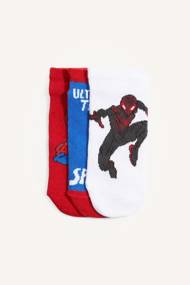 ست 3 عددی جوراب مچی نخی پسرانه DeFacto Marvel Spıderman مدل H2324A8NS ست 3 عددی جوراب مچی نخی پسرانه DeFacto Marvel Spıderman مدل H2324A8NS