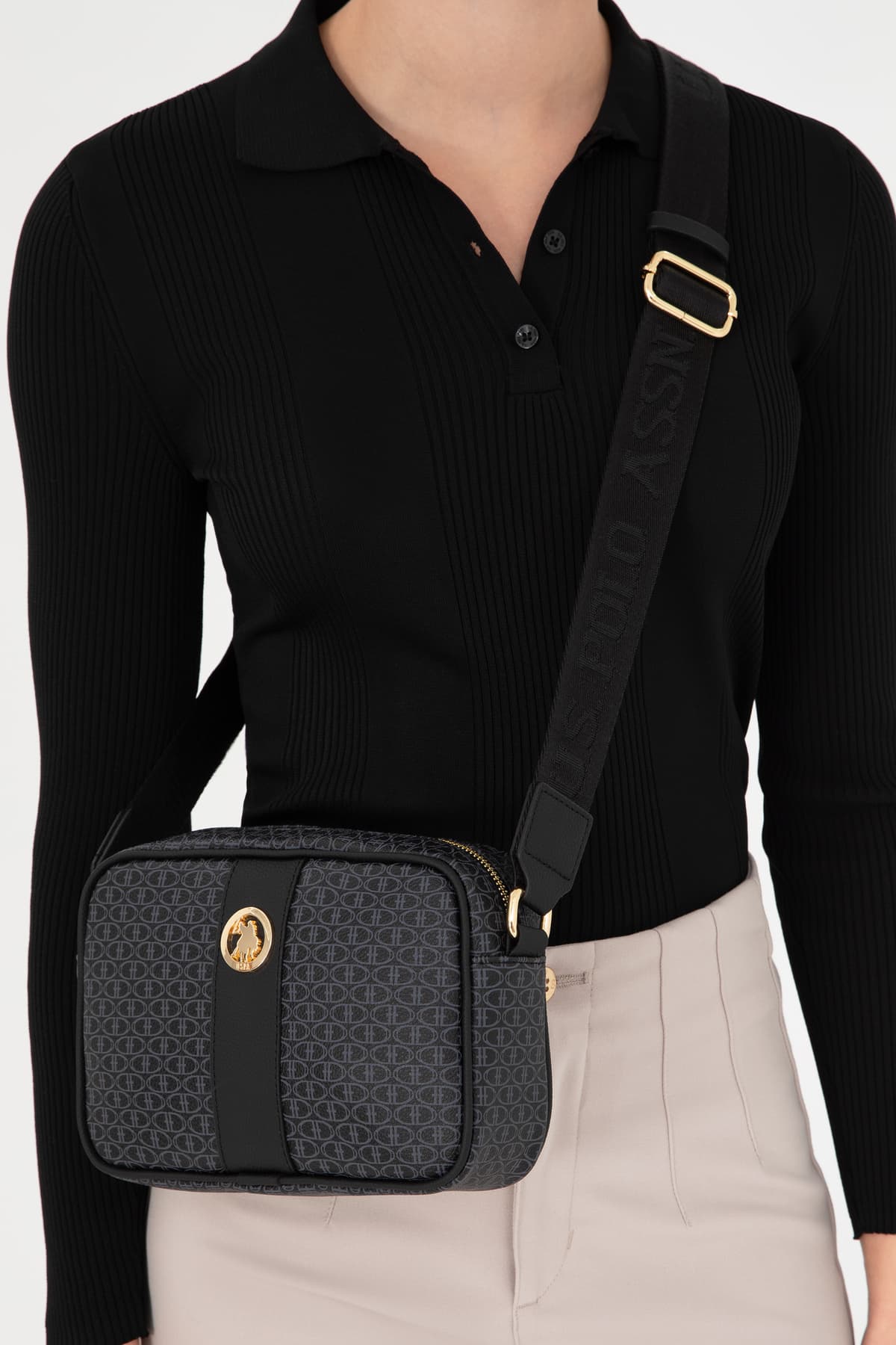 کیف دوشی زنانه U.S. Polo Assn. مشکی مدل 50293699-VR046 کیف دوشی زنانه U.S. Polo Assn. مشکی مدل 50293699-VR046