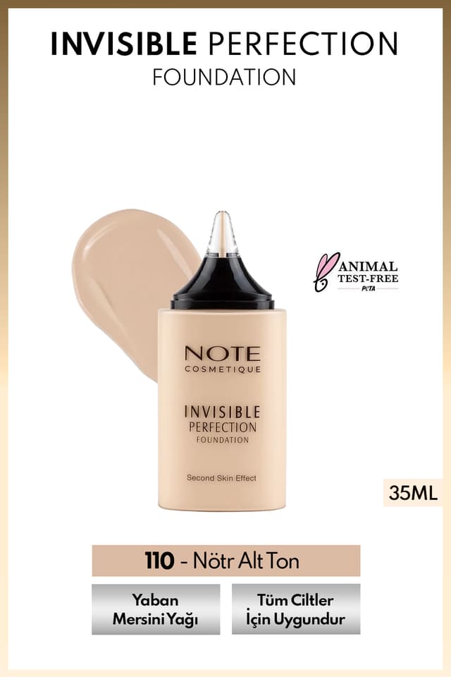 فوندیشن Note Cosmetics Invisible Perfection پوشش سبک فینیش طبیعی 110 عاجی روشن فوندیشن Note Cosmetics Invisible Perfection پوشش سبک فینیش طبیعی 110 عاجی روشن