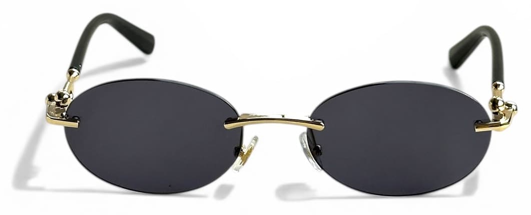 عینک آفتابی زنانه REN EYEWEAR فلزی بیضی مشکی با جزئیات طلایی UV400 مدل DERLA عینک آفتابی زنانه REN EYEWEAR فلزی بیضی مشکی با جزئیات طلایی UV400 مدل DERLA