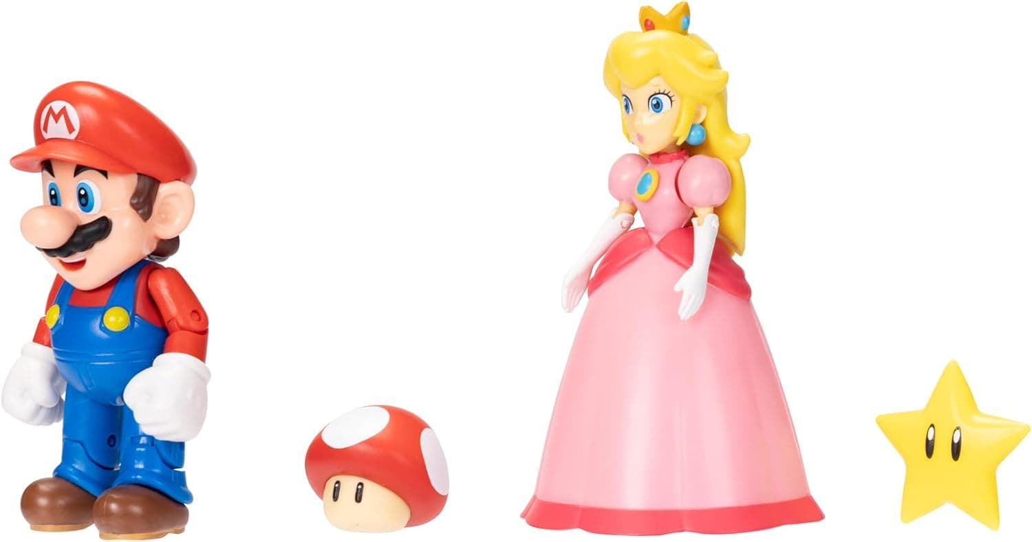 فیگور 4 اینچی دو عددی SUPER MARIO مدل Mario & Peach فیگور 4 اینچی دو عددی SUPER MARIO مدل Mario & Peach