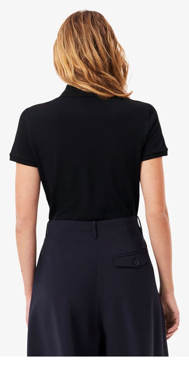 پولوی زنانه Lacoste فیت اسلیم مشکی مدل L.12.D پولوی زنانه Lacoste فیت اسلیم مشکی مدل L.12.D