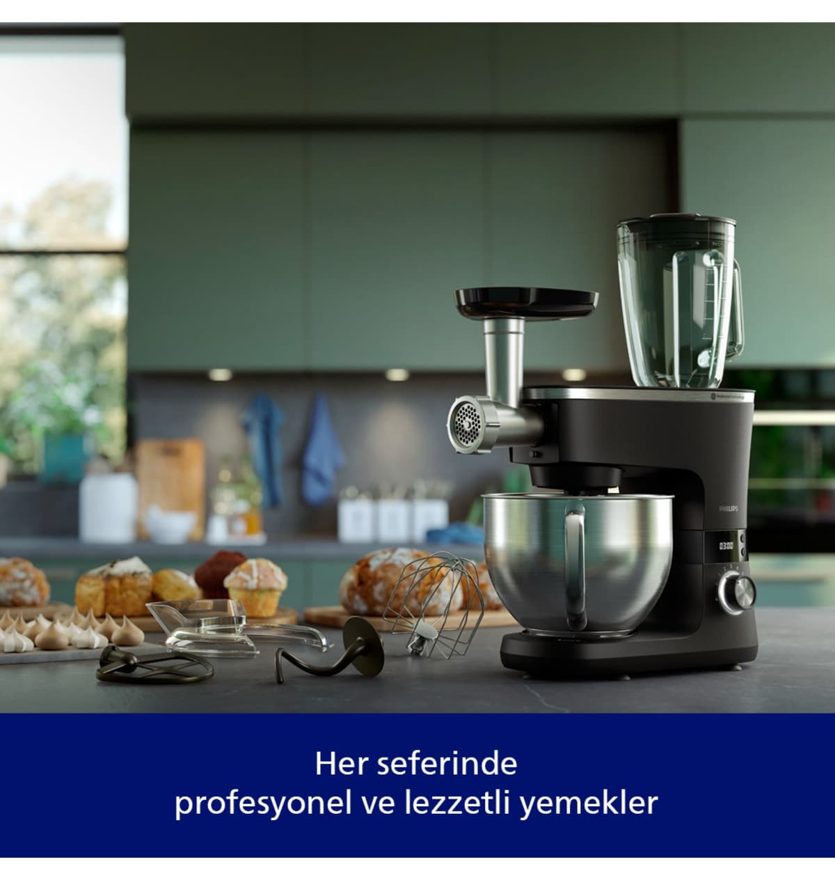 روبات آشپزخانه Philips سری 7000 5.5 لیتری 1000 وات ProKnead تایمر هوشمند مدل HR7962/21 روبات آشپزخانه Philips سری 7000 5.5 لیتری 1000 وات ProKnead تایمر هوشمند مدل HR7962/21