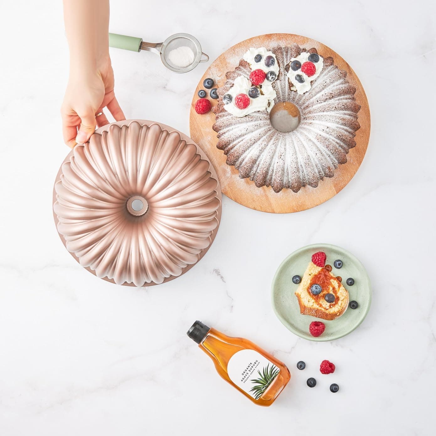 قالب کیک برشی ریختهگریشده KARACA رزگلد مدل CAKE PRO قالب کیک برشی ریختهگریشده KARACA رزگلد مدل CAKE PRO