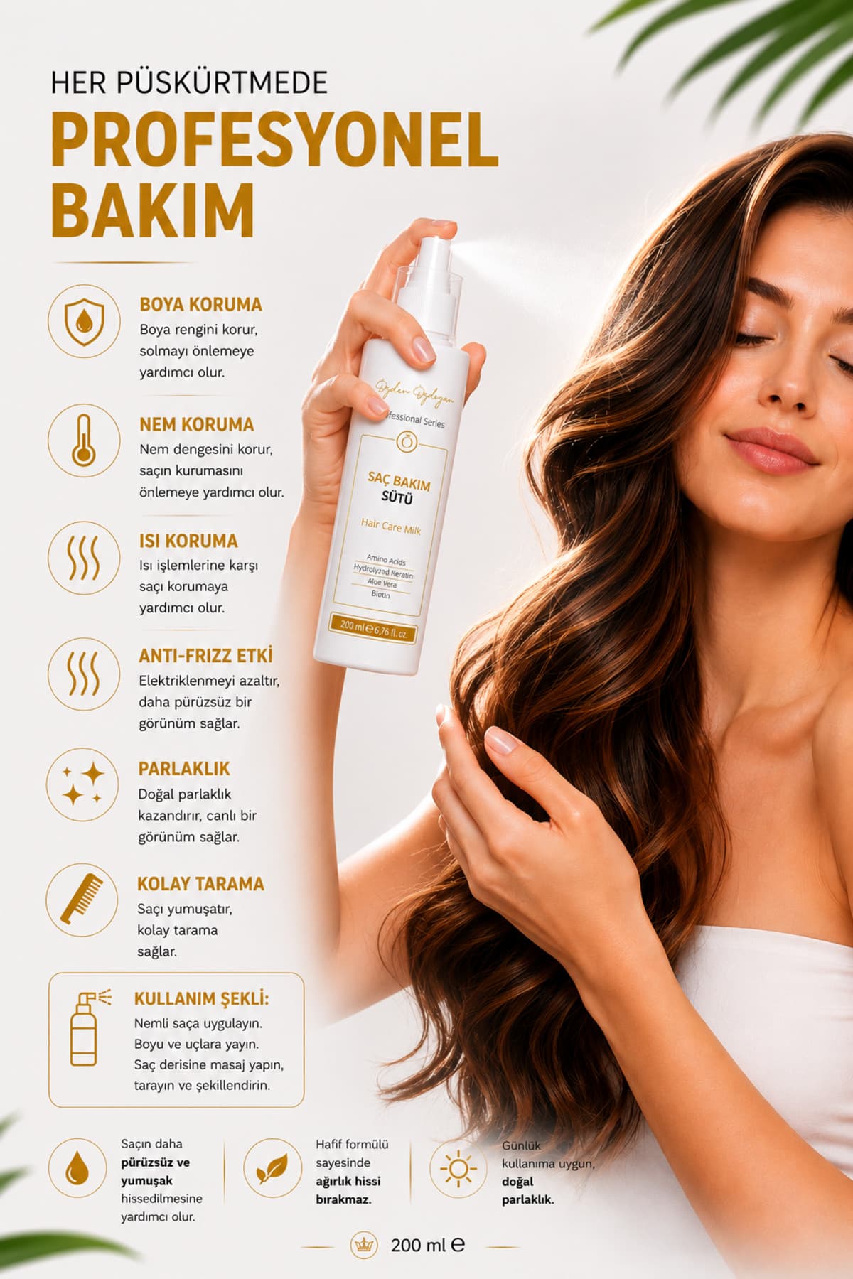 شیر موی تقویتکننده، مغذی و ترمیمکننده ÖZDEN ÖZDOĞAN با Keratin & Biotin 200 ml شیر موی تقویتکننده، مغذی و ترمیمکننده ÖZDEN ÖZDOĞAN با Keratin & Biotin 200 ml