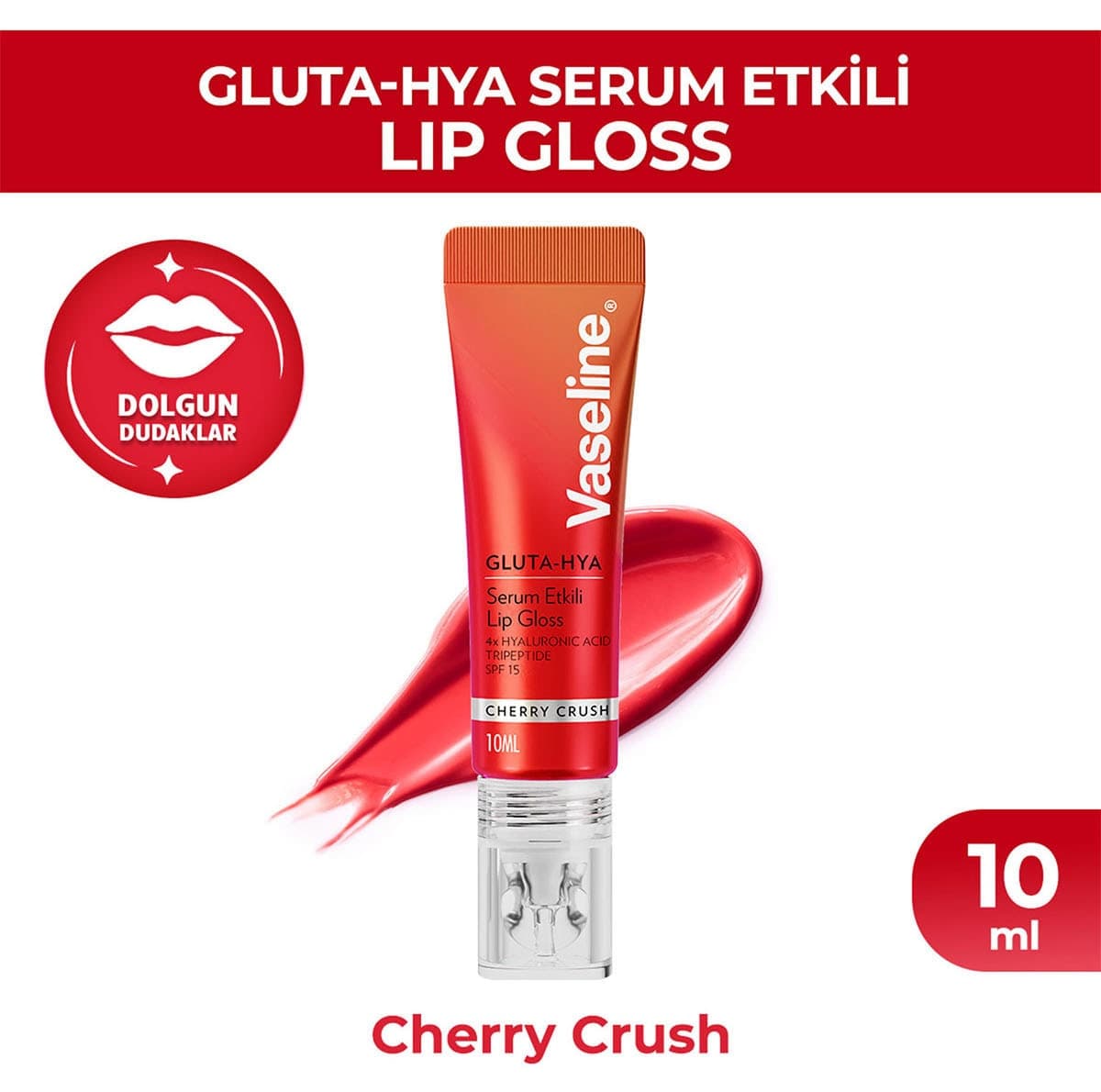 لیپ گلاس Vaseline Gluta Hya با اثر سرم Cherry Crush 10 ml لیپ گلاس Vaseline Gluta Hya با اثر سرم Cherry Crush 10 ml
