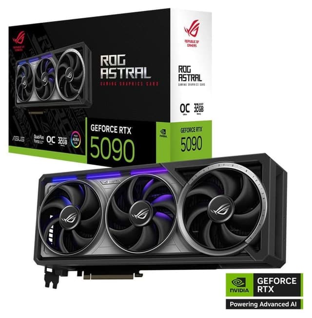 کارت گرافیک ASUS با حافظه 32GB و رابط 512Bit، GDDR7، DP/HDMI و PCI 5.0 مدل ROG-ASTRAL-RTX5090-O32G-GAMING کارت گرافیک ASUS با حافظه 32GB و رابط 512Bit، GDDR7، DP/HDMI و PCI 5.0 مدل ROG-ASTRAL-RTX5090-O32G-GAMING