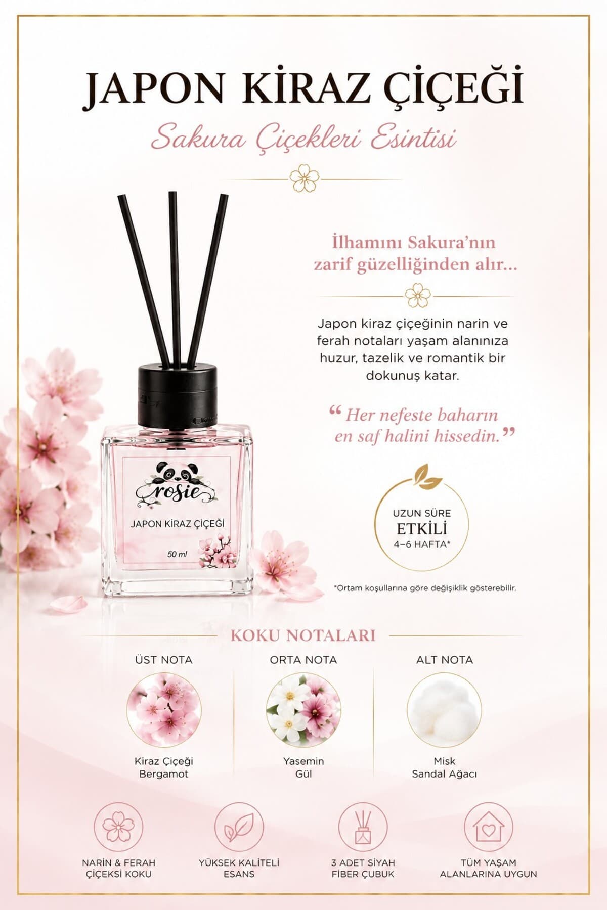 دیفیوزر عطر اتاق Rosie با رایحه شکوفه گیلاس ژاپنی و چوب رید دیفیوزر عطر اتاق Rosie با رایحه شکوفه گیلاس ژاپنی و چوب رید