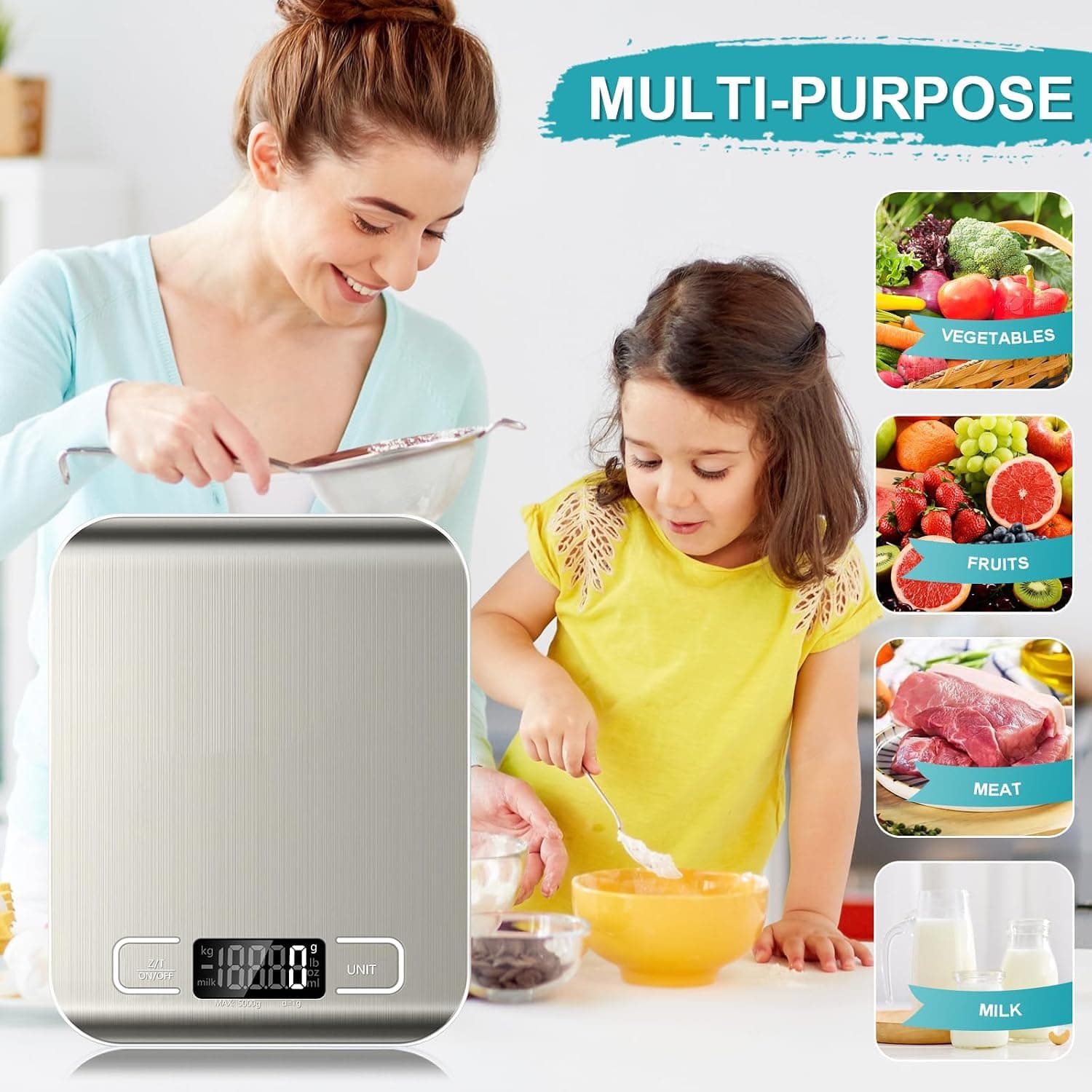 ترازوی هوشمند آشپزخانه SOYOK 11 lb با نمایش گرم و اونس، سطح استیل ضدزنگ، تبدیل 6 واحد، شامل 2* AAA باتری ترازوی هوشمند آشپزخانه SOYOK 11 lb با نمایش گرم و اونس، سطح استیل ضدزنگ، تبدیل 6 واحد، شامل 2* AAA باتری