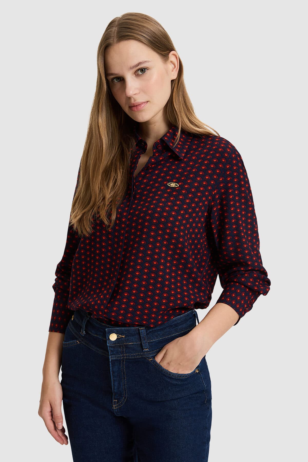 پیراهن زنانه U.S. Polo Assn. آستین بلند زرشکی مدل 50329493-VR014 پیراهن زنانه U.S. Polo Assn. آستین بلند زرشکی مدل 50329493-VR014