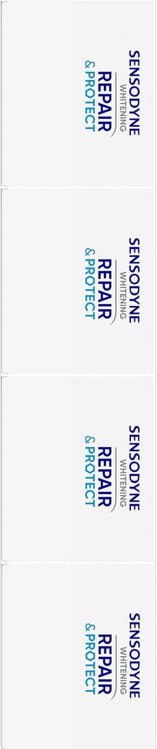 خمیر دندان Sensodyne سفیدکننده ترمیمکننده برای دندان حساس 3.4 oz بسته 4 تایی خمیر دندان Sensodyne سفیدکننده ترمیمکننده برای دندان حساس 3.4 oz بسته 4 تایی