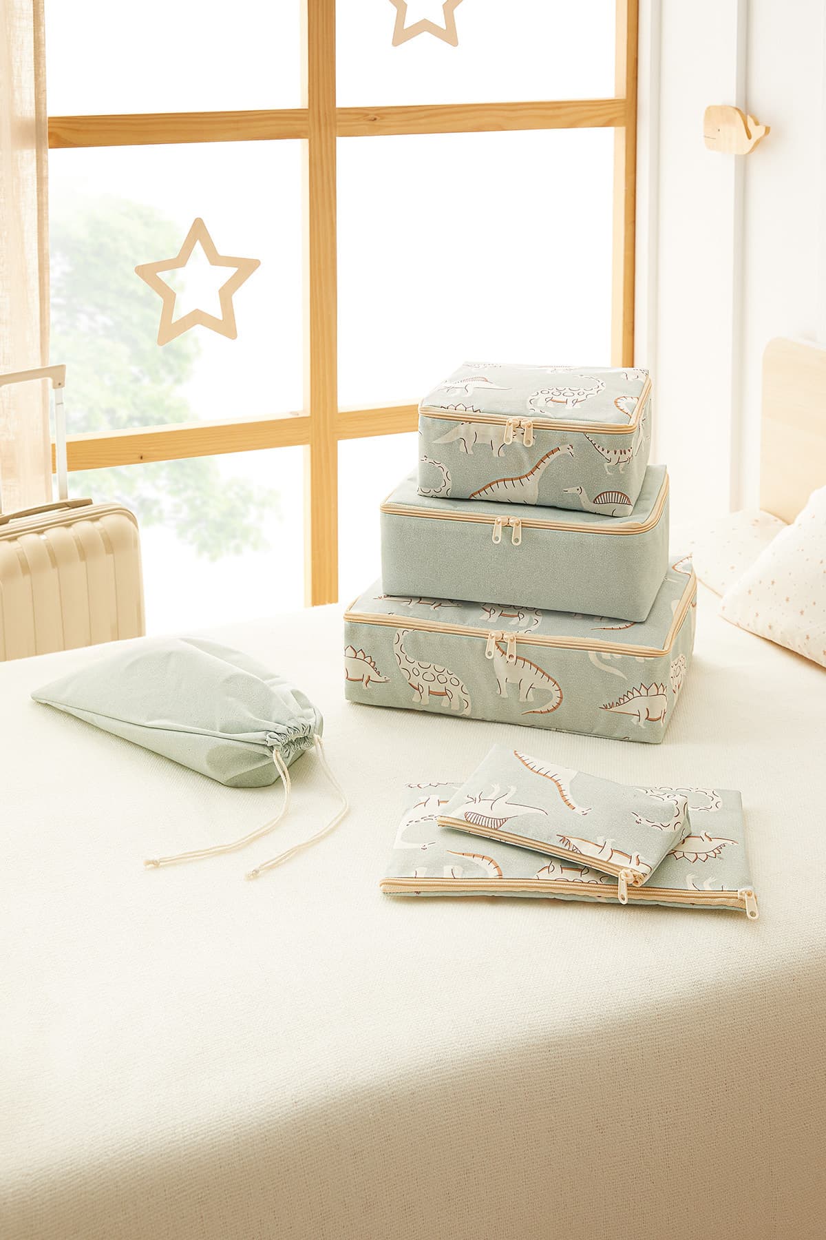 ست ۶ عددی نظمدهنده کیف بیمارستان نوزاد Ocean Home Textile طرح دایناسور چندمنظوره ست ۶ عددی نظمدهنده کیف بیمارستان نوزاد Ocean Home Textile طرح دایناسور چندمنظوره
