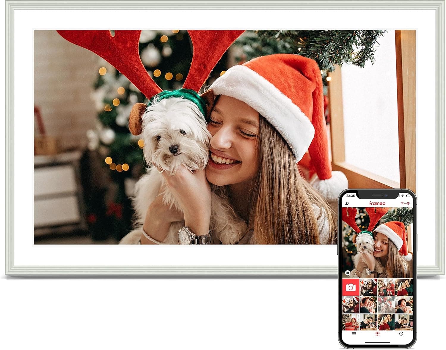 قاب عکس دیجیتال Pastigio Frameo، 15.6 Inch، WiFi، صفحهنمایش لمسی IPS FHD با وضوح 1920*1080، 32GB، رومیزی و دیواری، سفید سفالی قاب عکس دیجیتال Pastigio Frameo، 15.6 Inch، WiFi، صفحهنمایش لمسی IPS FHD با وضوح 1920*1080، 32GB، رومیزی و دیواری، سفید سفالی