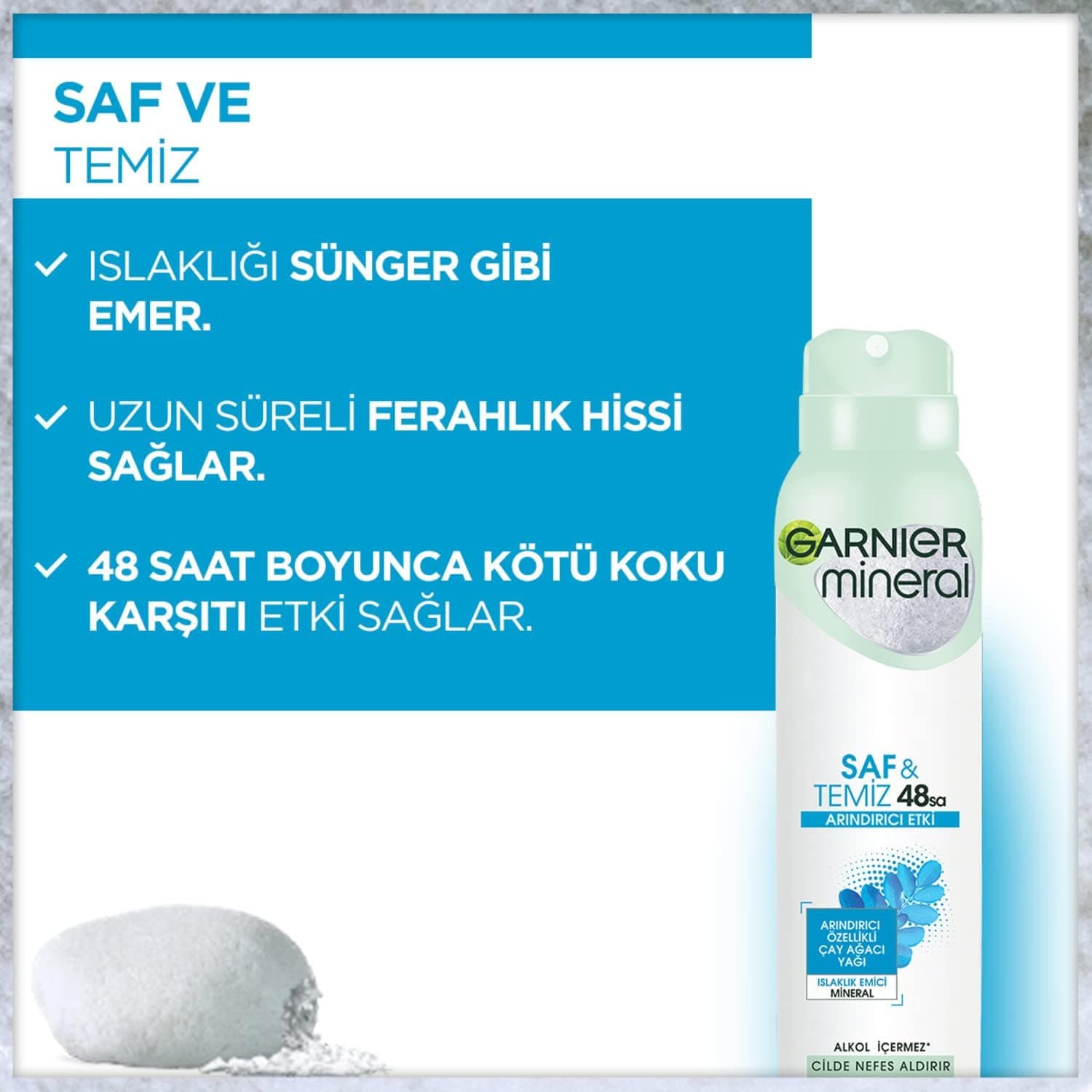 دئودورانت Garnier Mineral خالص و تمیز 150 ml دئودورانت Garnier Mineral خالص و تمیز 150 ml