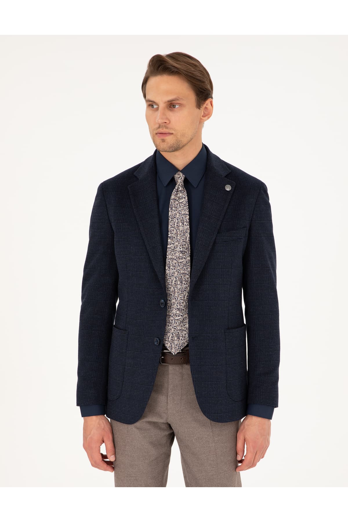 کت مردانه Pierre Cardin سرمهای اکسترا Slim Fit مدل 50296407-VR033 کت مردانه Pierre Cardin سرمهای اکسترا Slim Fit مدل 50296407-VR033