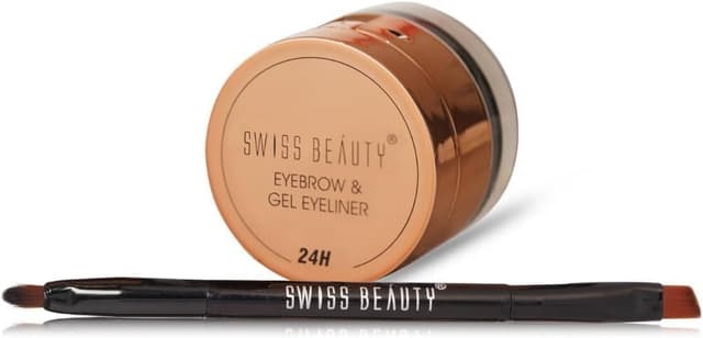 ژل خط چشم و ابرو 2 in 1 SWISS BEAUTY با برس، ضدآب و ضدپخش، مشکی، 7g ژل خط چشم و ابرو 2 in 1 SWISS BEAUTY با برس، ضدآب و ضدپخش، مشکی، 7g