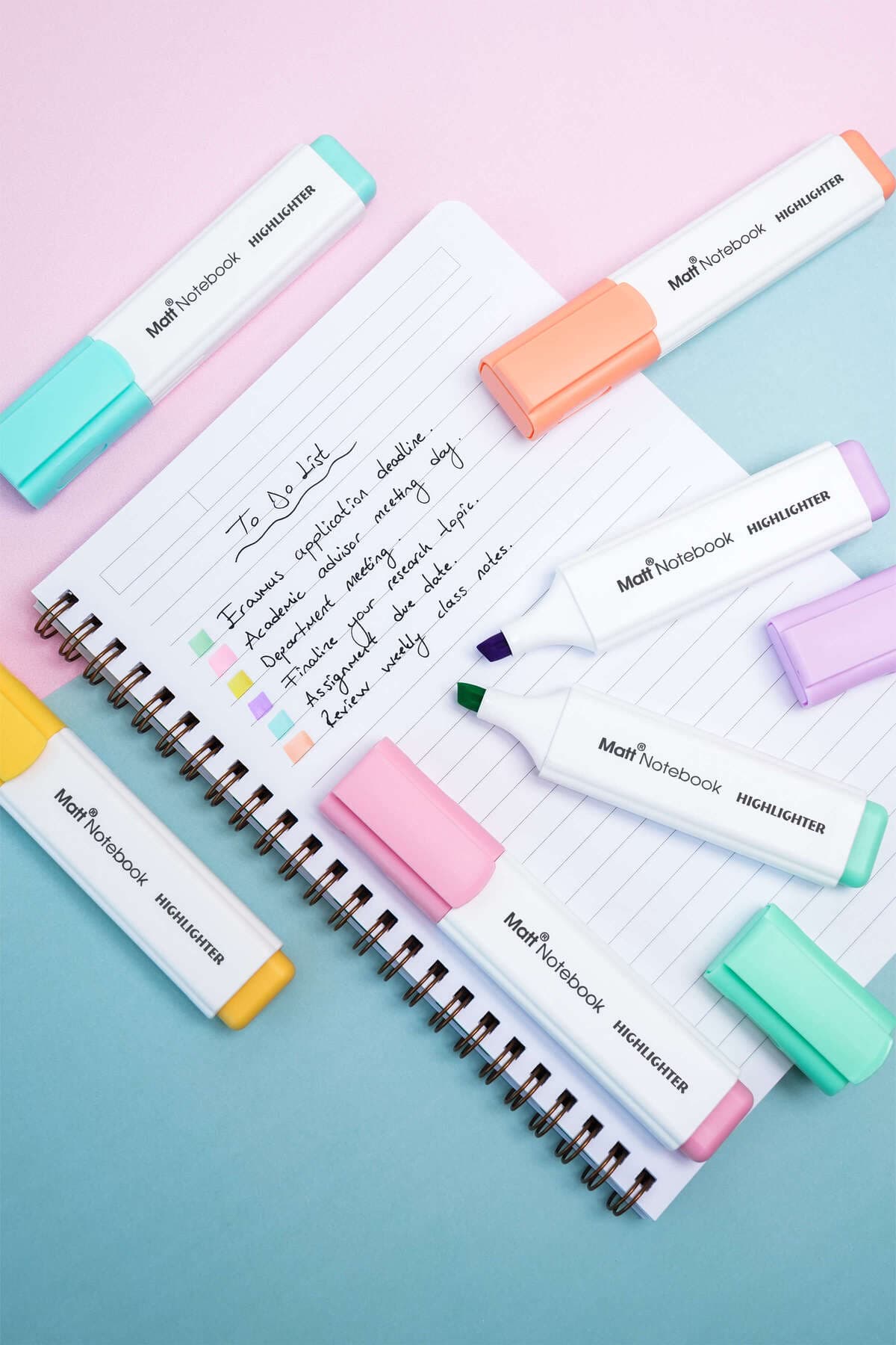 مجموعه ماژیک هایلایتر 6 عددی پاستلی Matt Notebook مجموعه ماژیک هایلایتر 6 عددی پاستلی Matt Notebook
