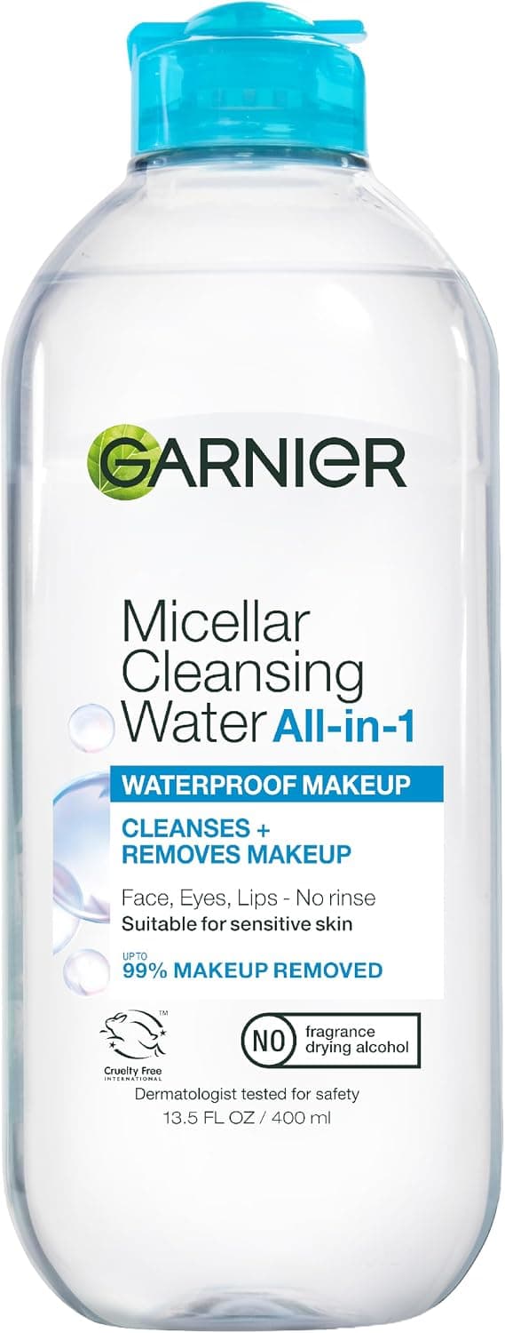 آب میسلار Garnier پاککننده آرایش ضدآب و آبرسان، مناسب پوست حساس، وگان، 400mL، 1 عدد آب میسلار Garnier پاککننده آرایش ضدآب و آبرسان، مناسب پوست حساس، وگان، 400mL، 1 عدد