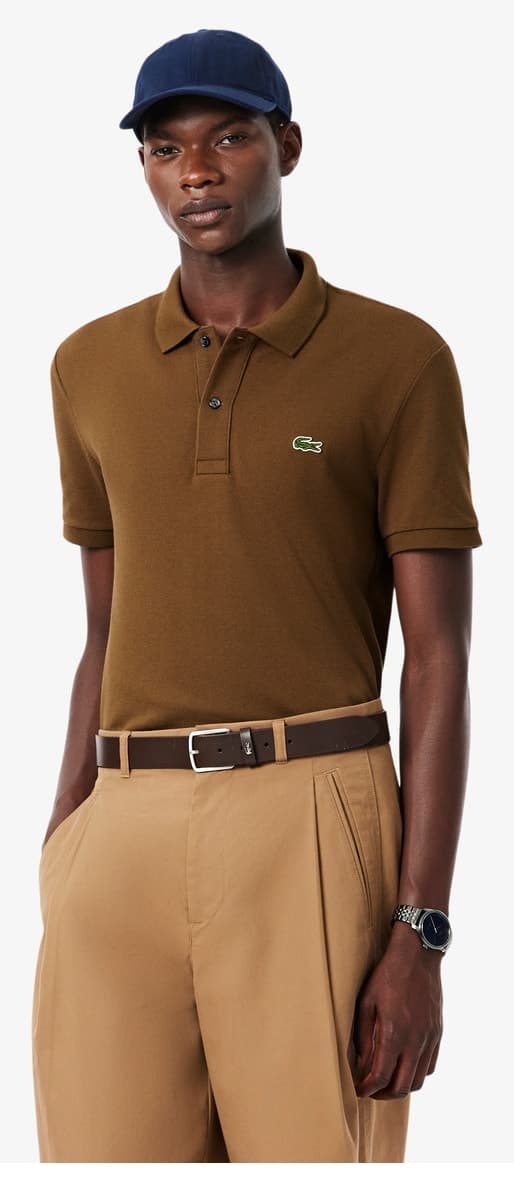 پولو مردانه Lacoste فیت اسلیم قهوهای مدل L.12.12 پولو مردانه Lacoste فیت اسلیم قهوهای مدل L.12.12