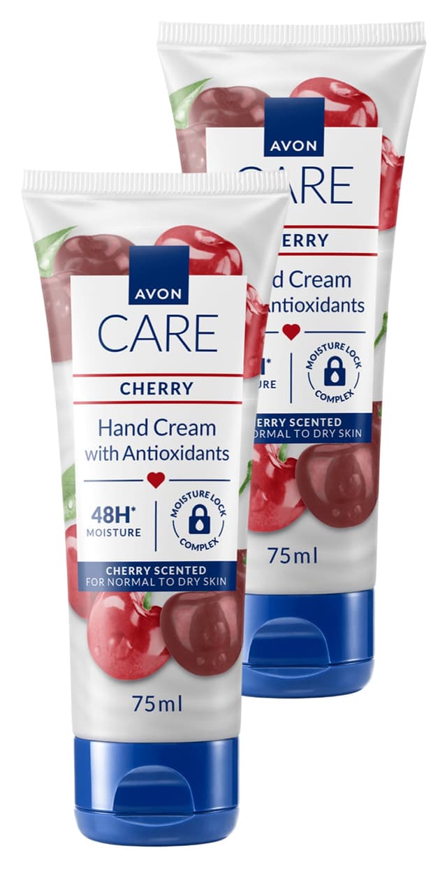 کرم دست Avon Care با رایحه گیلاس 75ml بسته دوتایی کرم دست Avon Care با رایحه گیلاس 75ml بسته دوتایی
