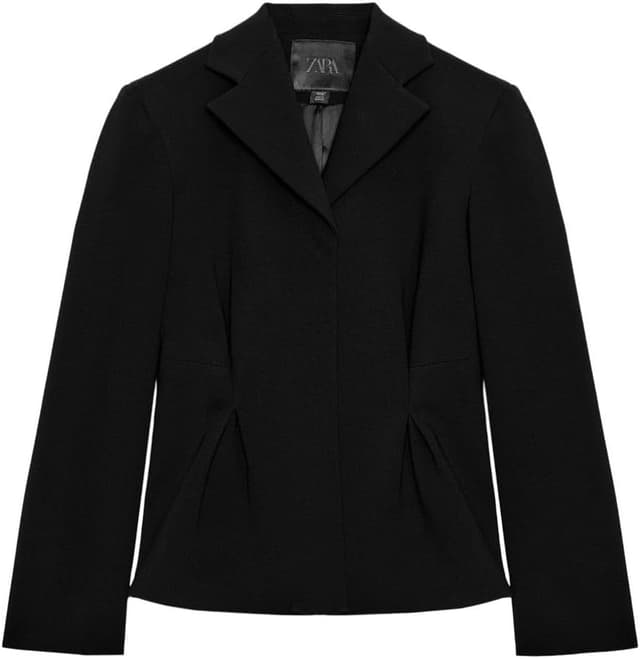 بلیزر زنانه Zara ZW Collection بافتدار Peplum مشکی سایز M بلیزر زنانه Zara ZW Collection بافتدار Peplum مشکی سایز M