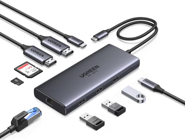 داک استیشن UGREEN با USB-C دهدریک، HDMI دوگانه 4K@60Hz و تکی 8K@30Hz داک استیشن UGREEN با USB-C دهدریک، HDMI دوگانه 4K@60Hz و تکی 8K@30Hz