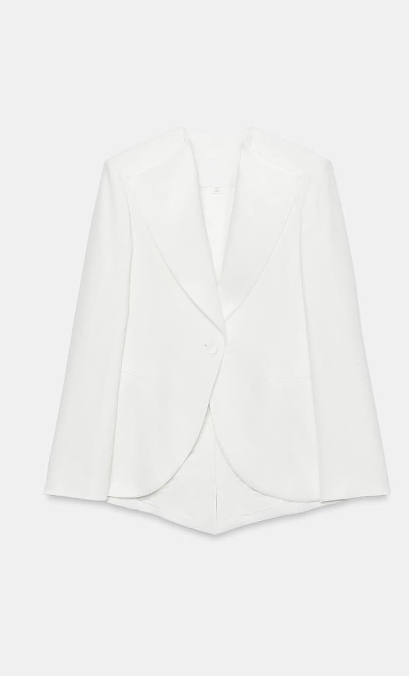 بلیزر مردانه Zara کتان مخلوط اسموکینگ سفید مدل Zw Collection سایز L بلیزر مردانه Zara کتان مخلوط اسموکینگ سفید مدل Zw Collection سایز L